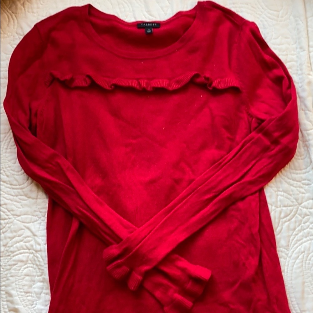 Talbots Red Ruffle Sweater!